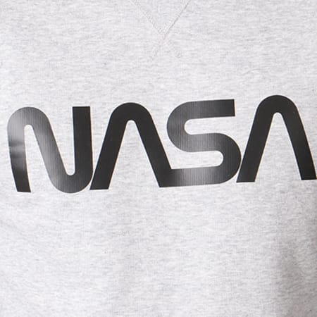 NASA - Sweat Crewneck Worm Logo Gris Chiné