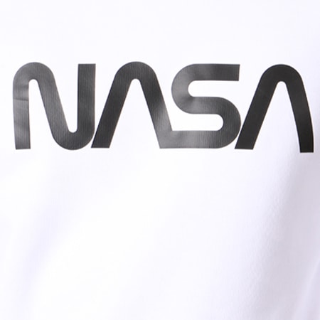 NASA - Sudadera con logo de gusano y cuello redondo Blanco