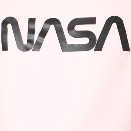 NASA - Sweat Capuche Worm Logo Rose Noir