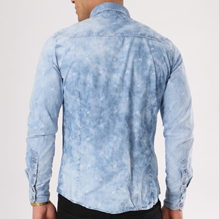 Paname Brothers - Chemise Manches Longues Caly Bleu Clair