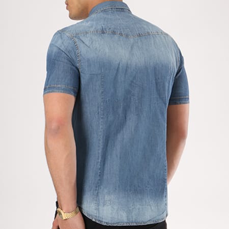 Paname Brothers - Chemise Manches Courtes Candy Bleu Denim