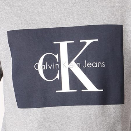 Calvin Klein - Sweat Crewneck Hotoro 6988 Gris Chiné Bleu Marine