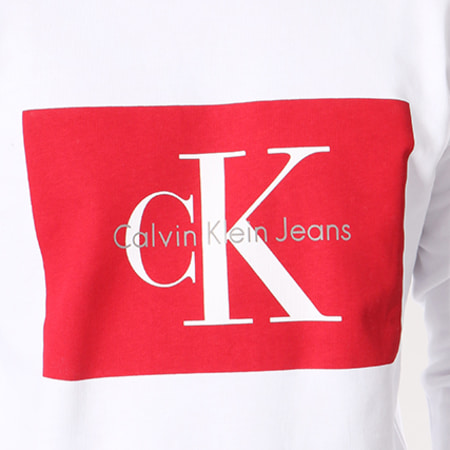 Calvin Klein - Sweat Crewneck Hotoro 6988 Blanc Rouge