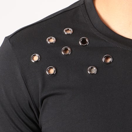 MTX - Tee Shirt Oversize Patchs Brodés C3067 Noir
