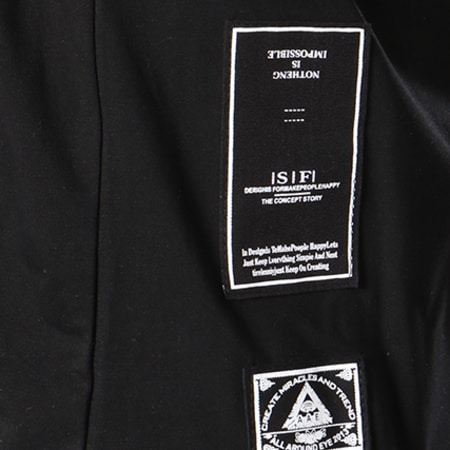 MTX - Tee Shirt Patchs Brodés Oversize C3139 Noir