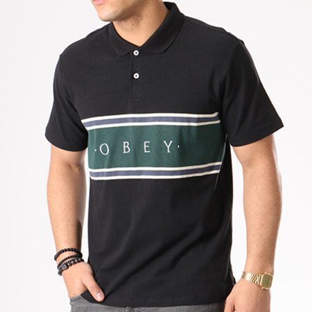 Obey - Polo Manches Courtes Palisade Noir