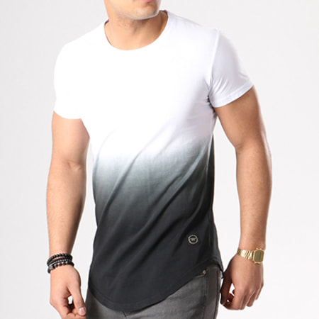 Terance Kole - Tee Shirt Oversize 98047 Blanc Dégradé Noir
