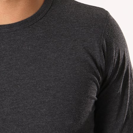 Urban Classics - Tee Shirt Manches Longues TB816 Gris Anthracite Chiné