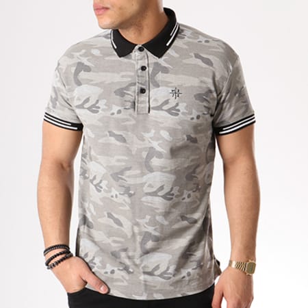 MZ72 - Polo Manches Courtes Pactice Gris Camouflage