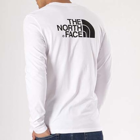 The North Face - Tee Shirt Manches Longues Easy Blanc Noir