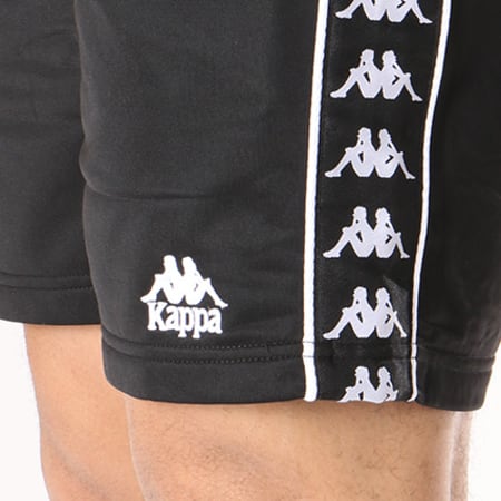 Kappa - Short Jogging Bande Brodée Authentic Cole Noir Blanc
