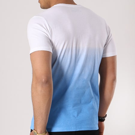 The Fresh Brand - Tee Shirt Poche SHTF871 Blanc Dégradé Bleu Clair
