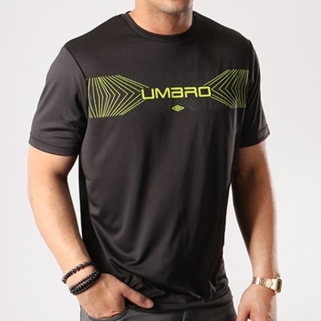 Umbro - Tee Shirt De Sport 618820-60 Noir Vert Fluo
