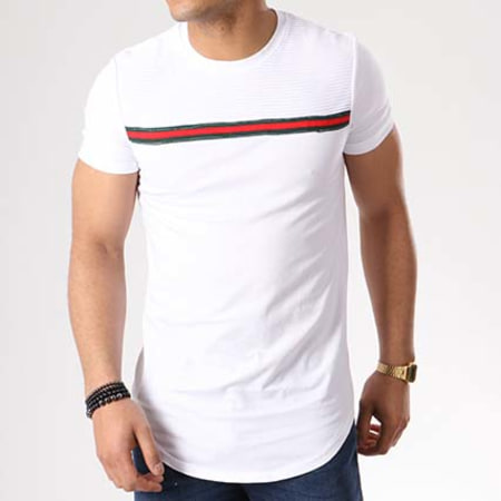 VIP Clothing - Tee Shirt Oversize Bandes Brodées 1756 Blanc