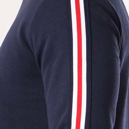 VIP Clothing - Sweat Crewneck Bande Brodée 7799 Bleu Marine Blanc Rouge