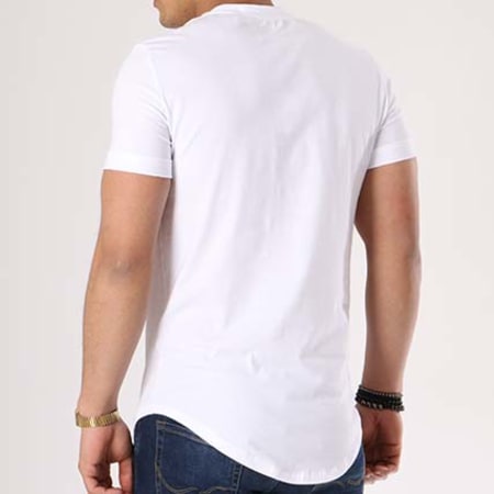 VIP Clothing - Tee Shirt Oversize Tigre Bandes Brodés 1757 Blanc