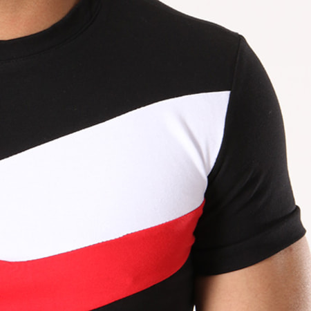 Aarhon - Tee Shirt Tricolore 18-019 Noir Blanc Rouge
