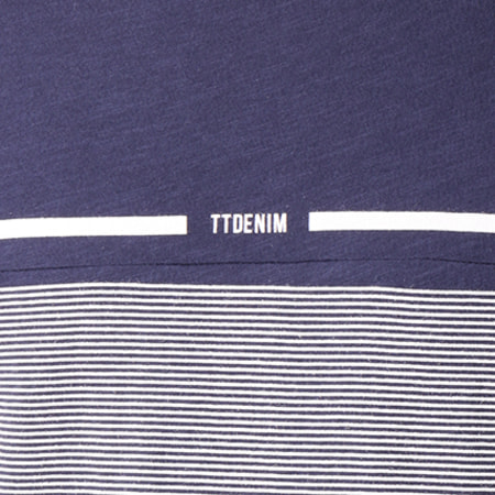 Tom Tailor - Tee Shirt 1055447-00-12 Bleu Marine Blanc 