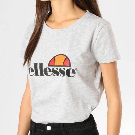 Ellesse - Tee Shirt Oversize Femme Uni Gris Clair Chiné