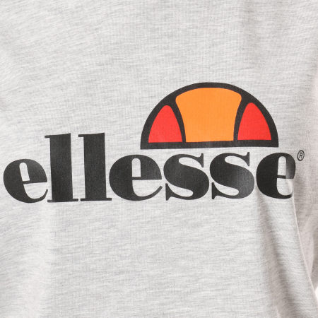 Ellesse - Tee Shirt Oversize Femme Uni Gris Clair Chiné