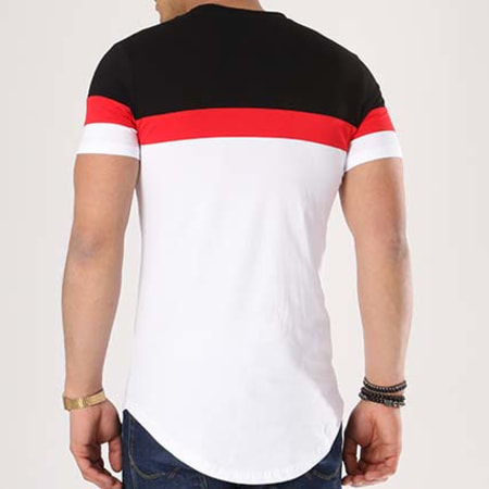 John H - Tee Shirt Oversize Tricolore 1836 Blanc Noir Rouge
