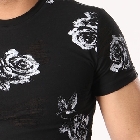 John H - Tee Shirt Oversize 1858 Noir Floral