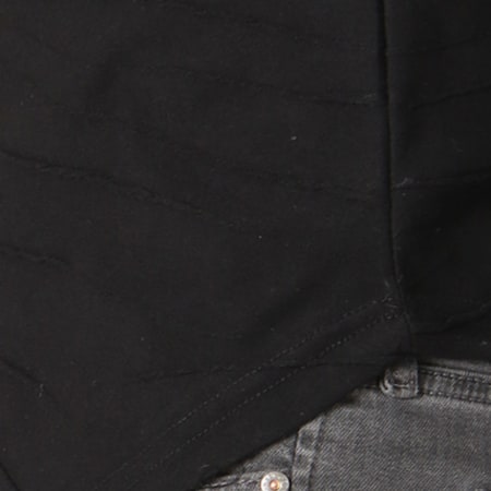 John H - Tee Shirt Oversize Avec Bandes 1832 Noir