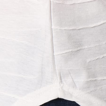 John H - Tee Shirt Oversize Avec Bandes 1832 Blanc