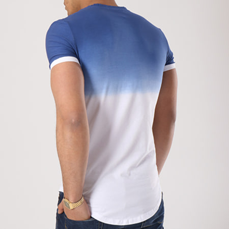 John H - Tee Shirt Oversize 1859 Bleu Dégradé Blanc