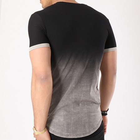 John H - Tee Shirt Oversize 1859 Noir Dégradé Gris