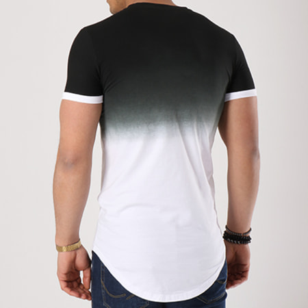 John H - Tee Shirt Oversize 1859 Noir Dégradé Blanc