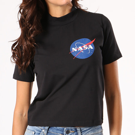 NASA - Tee Shirt Crop Femme Insignia Noir