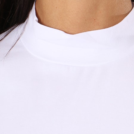 NASA - Tee Shirt Crop Femme Worm Logo Blanc