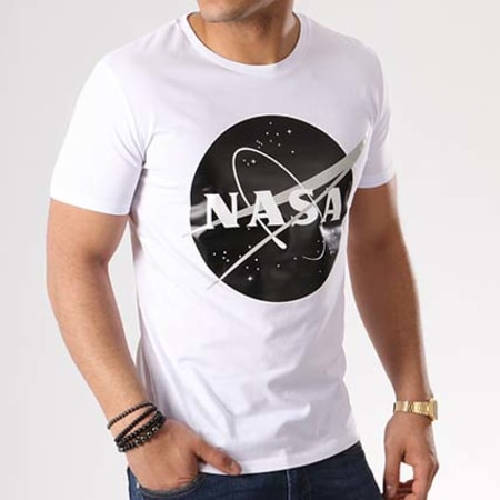 NASA - Tee Shirt Insignia Front Desaturate Blanc