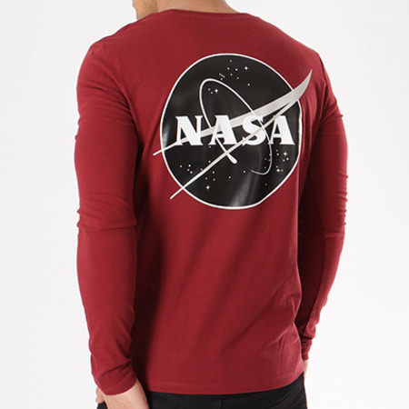 NASA - Tee Shirt Manches Longues Insignia Desaturate Bordeaux