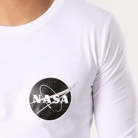 NASA - Tee Shirt Manches Longues Insignia Desaturate Blanc