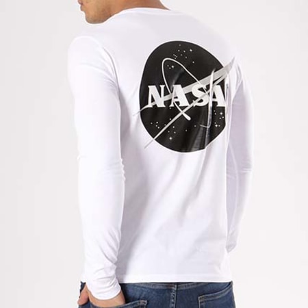 NASA - Tee Shirt Manches Longues Insignia Desaturate Blanc