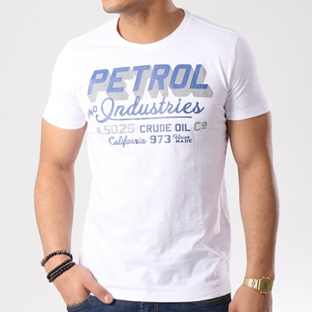 Petrol Industries - Tee Shirt 634 Blanc Bleu Marine