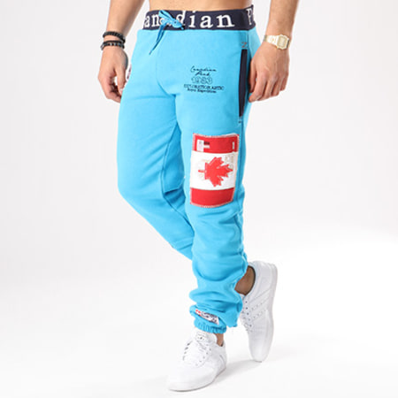 Canadian Peak - Pantalon Jogging Patchs Brodés Mace Bleu Clair Bleu Marine