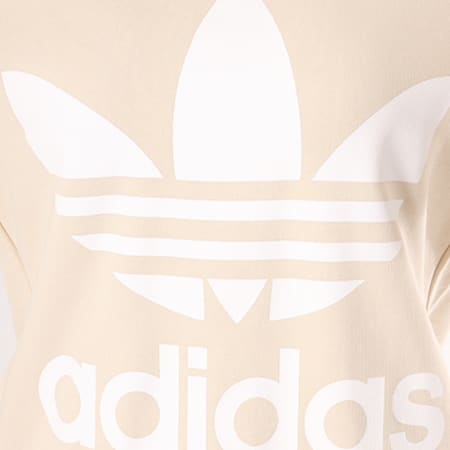 Adidas Originals - Sweat Capuche Femme Trefoil CE2414 Beige Blanc