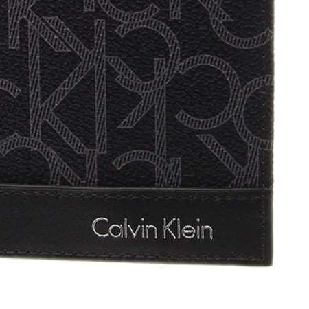 Calvin Klein - Portefeuille Greg Mono Slimfold 6CC Noir Gris