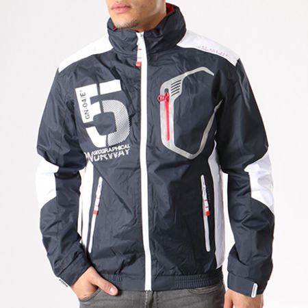 Geographical Norway Veste Zippee Calife Bleu Marine Blanc Ryses