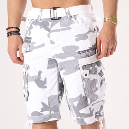 Geographical Norway - Short Cargo Panoramique Blanc Camouflage