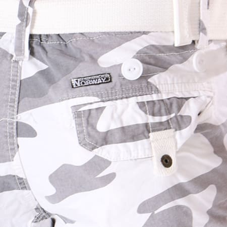 Geographical Norway - Short Cargo Panoramique Blanc Camouflage