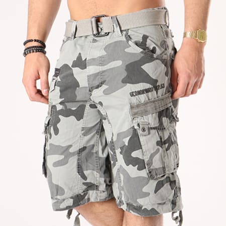 Geographical Norway - Short Cargo Panoramique Gris Camouflage