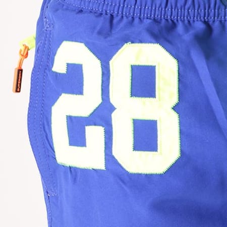 Superdry Short De Bain Waterpolo M30002PQF1 Bleu Roi Jaune Fluo