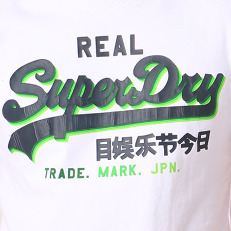 Superdry - Tee Shirt Vintage Logo Cali M10016PQ Blanc Noir