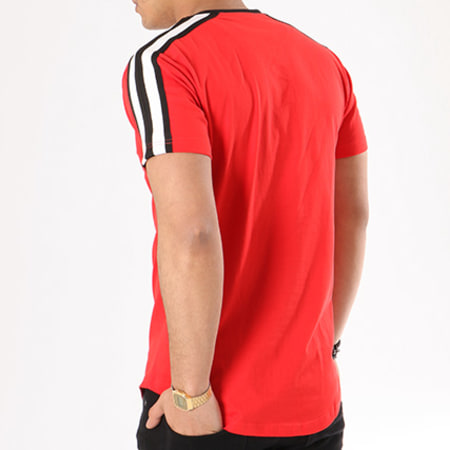 Unkut - Tee Shirt Oversize Avec Bandes Bridge Rouge