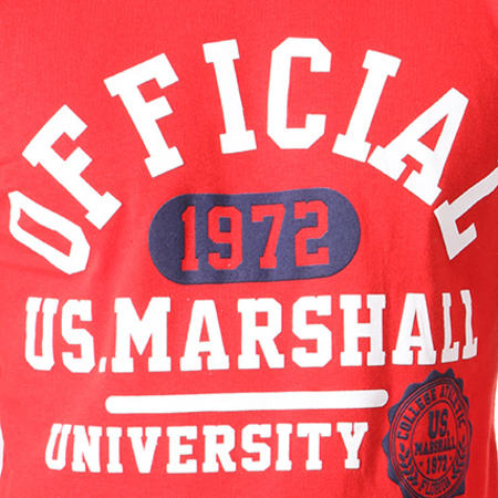 US Marshall - Tee Shirt Manches Longues Jadryhall Rouge Blanc