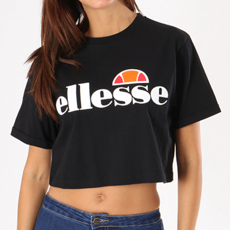 Ellesse - Tee Shirt Crop Femme Alberta Noir